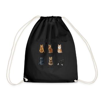 Katze Katzen Tricks lustiges Katzen - Turnbeutel - Schwarz - Vorne