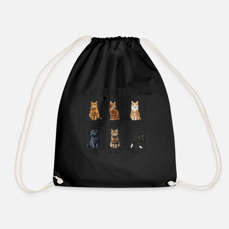 Katze Katzen Tricks lustiges Katzen - Turnbeutel - Schwarz