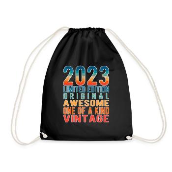 Limited Edition seit 2023 Geburtstag Vintage 2023 - Turnbeutel - Schwarz - Vorne