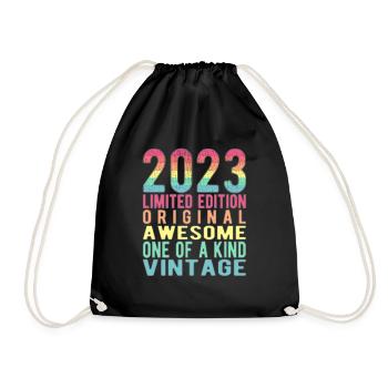 Limited Edition seit 2023 Geburtstag Vintage 2023 - Turnbeutel - Schwarz - Vorne