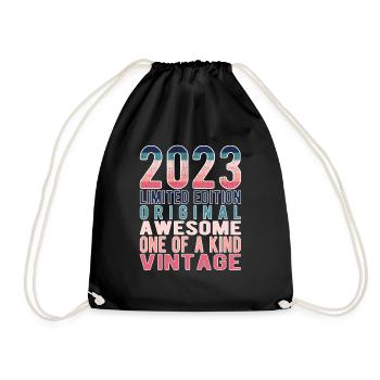Limited Edition seit 2023 Geburtstag Vintage 2023 - Turnbeutel - Schwarz - Vorne