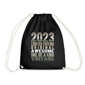 Limited Edition seit 2023 Geburtstag Vintage 2023 - Turnbeutel - Schwarz - Vorne