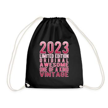 Limited Edition seit 2023 Geburtstag Vintage 2023 - Turnbeutel - Schwarz - Vorne