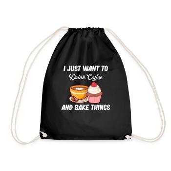 I just want to drink coffee and culinary - Drawstring Bag - black - Front