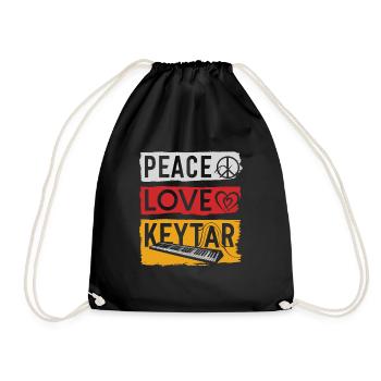 Keytar Keyboard Gift - Drawstring Bag - black - Front