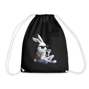 Harmonica Playing Gift - Drawstring Bag - black - Front