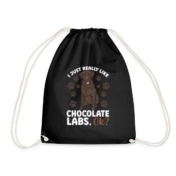 Chien Labrador Retriever Brun Chocolat - Sac de sport léger - noir - Devant