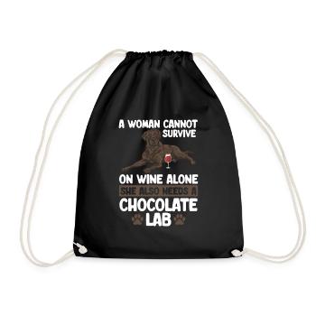 Chien Labrador Retriever brun chocolat - Sac de sport léger - noir - Devant