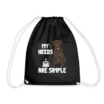 Chien Labrador Retriever brun chocolat - Sac de sport léger - noir - Devant