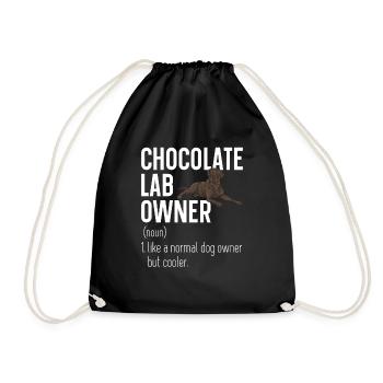 Chien Labrador Retriever brun chocolat - Sac de sport léger - noir - Devant