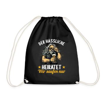 the ugly one marries bachelor party bachelor party - Drawstring Bag - black - Front