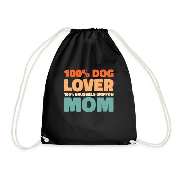 Brussels Griffon - Drawstring Bag - black - Front