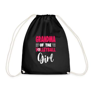 Grandma Of the Birthday Girl Volleyball Family - Drawstring Bag - black - Front
