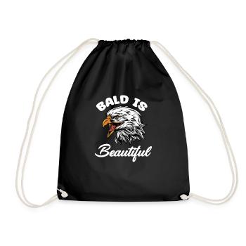Tête chauve est bel homme barbu drôle - Sac de sport léger - noir - Devant