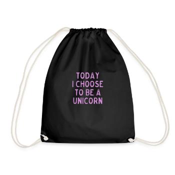 Aujourd’hui, je choisis d’être une licorne arc-en-ciel amoureux jeu de mots - Sac de sport léger - noir - Devant