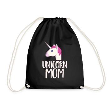 T-shirt maman licorne - Mignon rose arc-en-ciel magique - Sac de sport léger - noir - Devant
