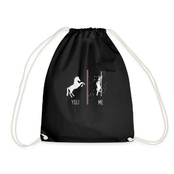 You Me Pole Dancing Licorne Drôle Arc-en-ciel Magique - Sac de sport léger - noir - Devant