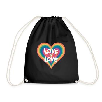 Pride Month - Love is Love - LGBTQ+ Community - Drawstring Bag - black - Front
