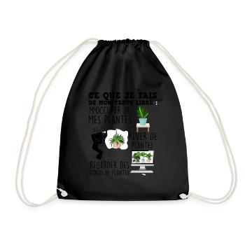 Plante Homme Femme Jardinage Eté Printemps - Sac de sport léger - noir - Devant