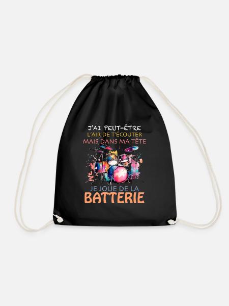 Batterie Batteur Homme Tambour Musique - Sac de sport léger - noir