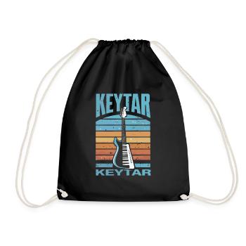Keytar Keyboard Gift - Drawstring Bag - black - Front