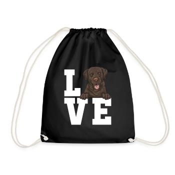 Chien Labrador Retriever brun chocolat - Sac de sport léger - noir - Devant