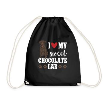 Chien Labrador Retriever brun chocolat - Sac de sport léger - noir - Devant
