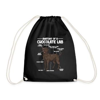 Schoko Brauner Labrador Retriever Hund - Turnbeutel - Schwarz - Vorne