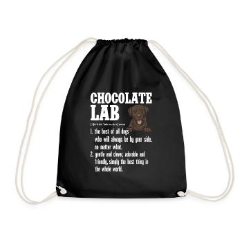 Chien Labrador Retriever brun chocolat - Sac de sport léger - noir - Devant