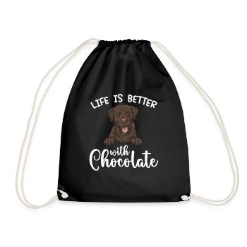 Chien Labrador Retriever brun chocolat - Sac de sport léger - noir - Devant