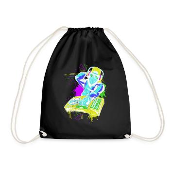 DJ Monkey Music Party Fun Sunglasses Fun Dancing C - Drawstring Bag - black - Front