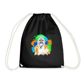 DJ Monkey Music Party Fun Sunglasses Dance Party M - Drawstring Bag - black - Front