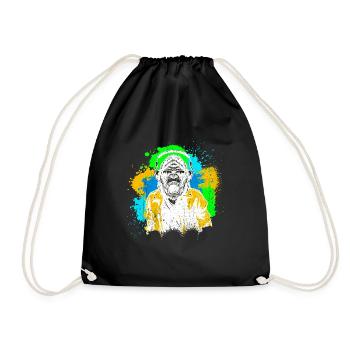 DJ Monkey Music Party Fun Sunglasses Fun Dancing C - Drawstring Bag - black - Front