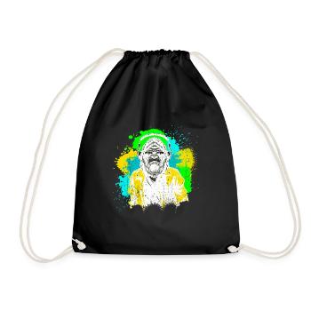 DJ Monkey Music Party Fun Sunglasses Monkey Headph - Drawstring Bag - black - Front