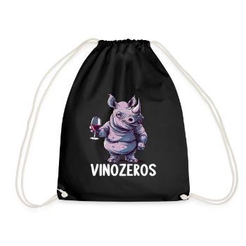 Vinozeros Weinkenner Weintrinker Weinliebhaber - Turnbeutel - Schwarz - Vorne