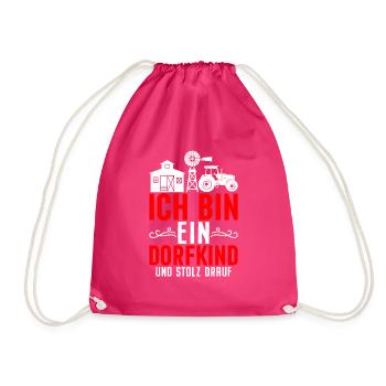 Dorfkind Stolz Drauf - Turnbeutel - Fuchsia - Vorne