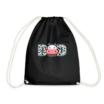 Dad Cowboy Birthday Family Matching Party - Drawstring Bag - black - Front