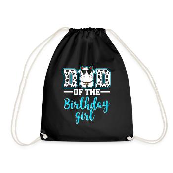 Dad Cowboy Birthday Family Matching Party - Drawstring Bag - black - Front
