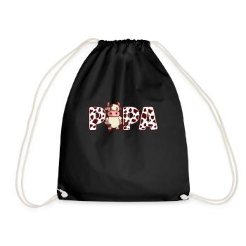 Dad Cowboy Birthday Family Matching Party - Drawstring Bag - black - Front
