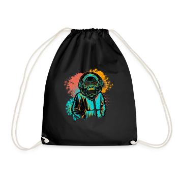 DJ Monkey Music Party Fun Sunglasses Monkey Headph - Turnbeutel - Schwarz - Vorne