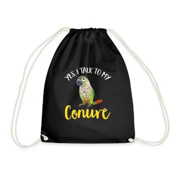 Molina Parakeet Parrot Bird Parakeet - Drawstring Bag - black - Front