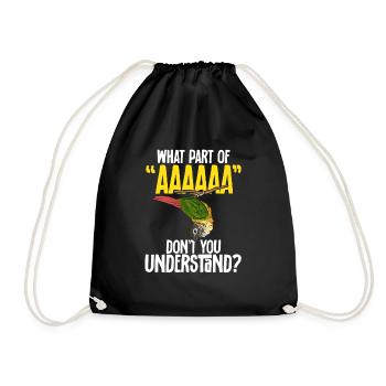 Molina Parakeet Parrot Bird Parakeet - Drawstring Bag - black - Front
