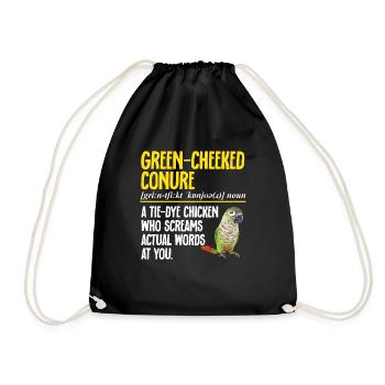 Molina Parakeet Parrot Bird Parakeet - Drawstring Bag - black - Front