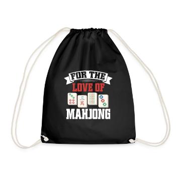 Mahjong Mah Jong Chinesisches Spiel Mah Jongg - Turnbeutel - Schwarz - Vorne