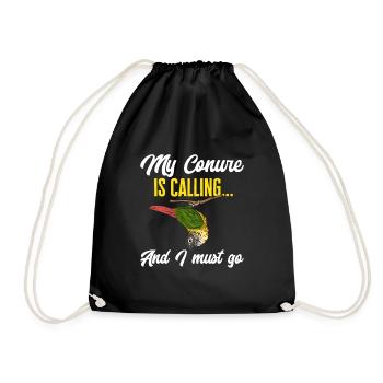 Molina Parakeet Parrot Bird Parakeet - Drawstring Bag - black - Front