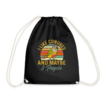 Molina Parakeet Parrot Bird Parakeet - Drawstring Bag - black - Front