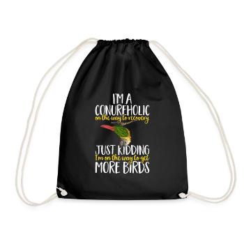 Molina Parakeet Parrot Bird Parakeet - Drawstring Bag - black - Front