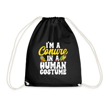 Molina Parakeet Parrot Bird Parakeet - Drawstring Bag - black - Front
