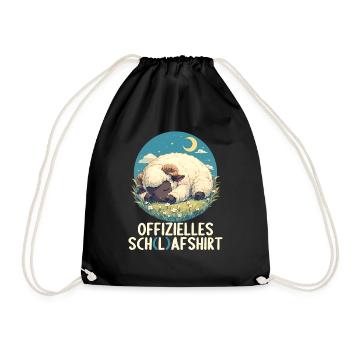 Offizielles Schafshirt Offizielles Schlafshirt - Turnbeutel - Schwarz - Vorne