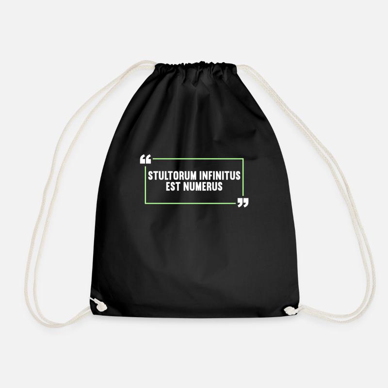Latin Funny Latin Saying - Drawstring Bag - black